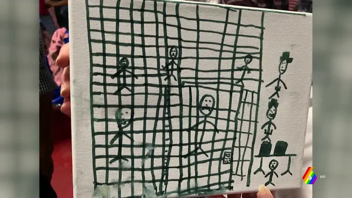 Dibujo de un niño migrante en la frontera con EEUU.