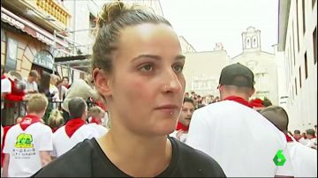 Laura, corredora en San Fermín
