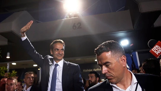 El líder de Nueva Democracia, Kyriakos Mitsotakis, tras ganar las elecciones en Grecia El líder de Nueva Democracia, Kyriakos Mitsotakis, tras ganar las elecciones en Grecia