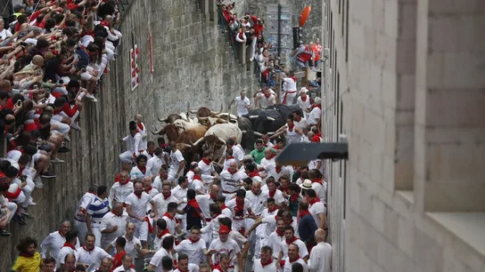 Los toros de Puerto de San Lorenzo abren los encierros de los Sanfermines 2019 Los toros de Puerto de San Lorenzo abren los encierros de los Sanfermines 2019