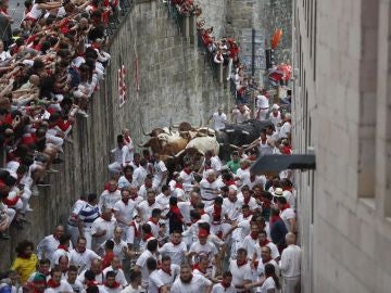 Los toros de Puerto de San Lorenzo abren los encierros de los Sanfermines 2019 Los toros de Puerto de San Lorenzo abren los encierros de los Sanfermines 2019