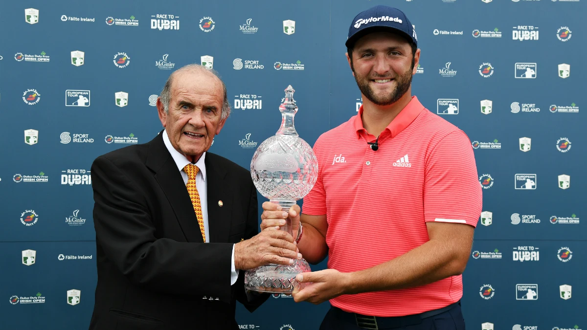 Jon Rahm, con el trofeo del Abierto de Irlanda