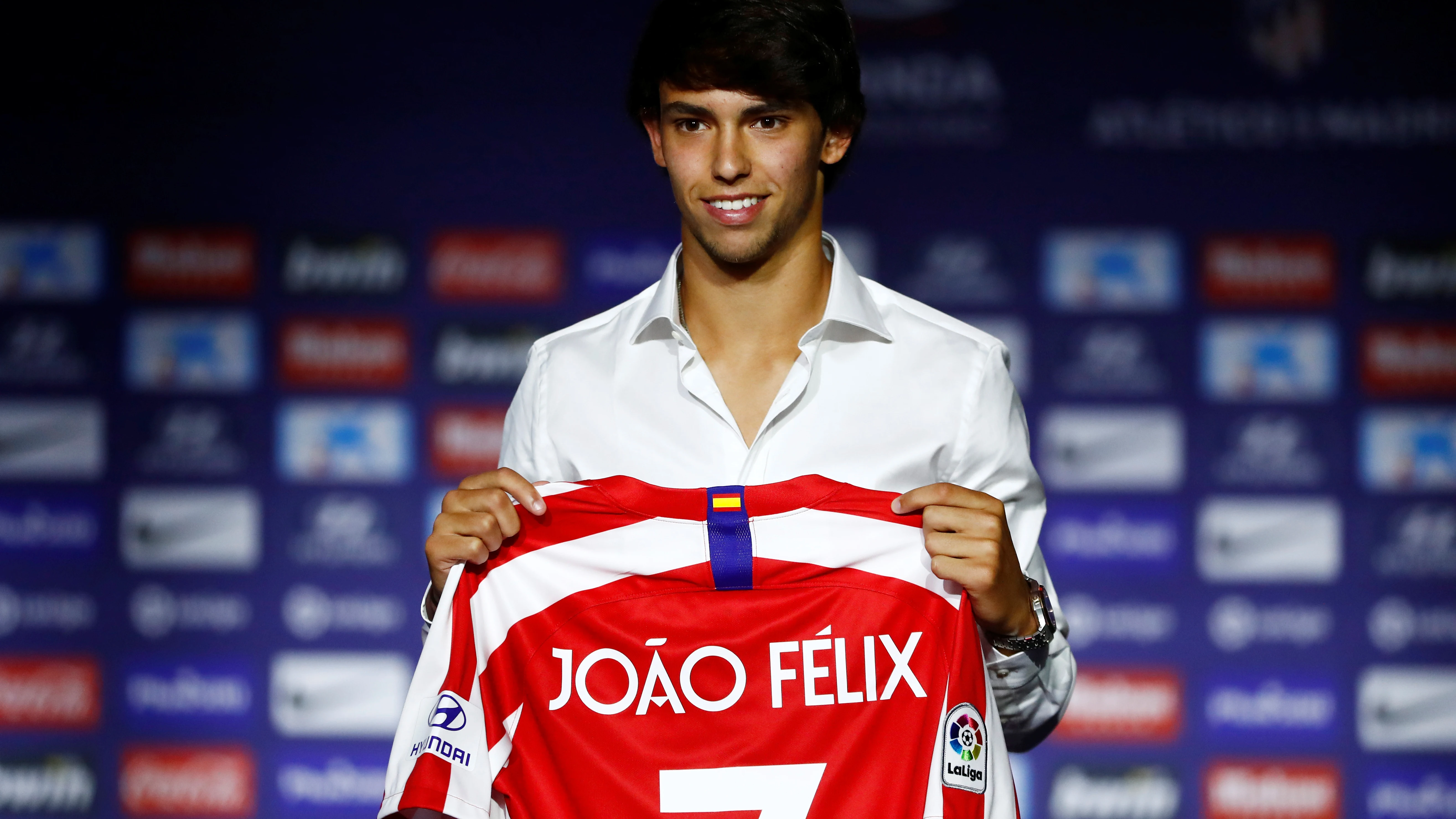 Joao Félix, en su presentación como nuevo jugador del Atlético de Madrid