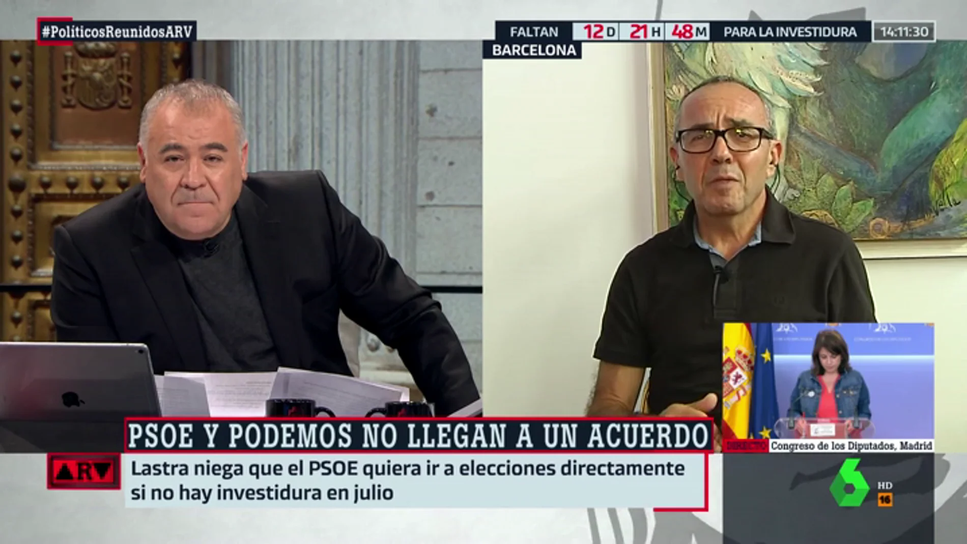  Joan Coscubiela, sobre las negociaciones entre Sánchez e Iglesias: "Cuando un acuerdo termina con alguien derrotado, termina mal"