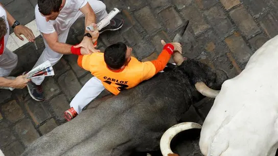 Tercer encierro de San Fermín con los toros de José Escolar Tercer encierro de San Fermín con los toros de José Escolar
