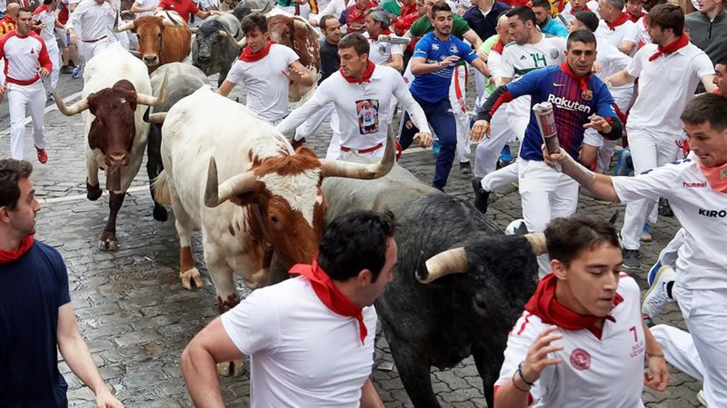 Tercer encierro de San Fermín con los toros de José Escolar Tercer encierro de San Fermín con los toros de José Escolar