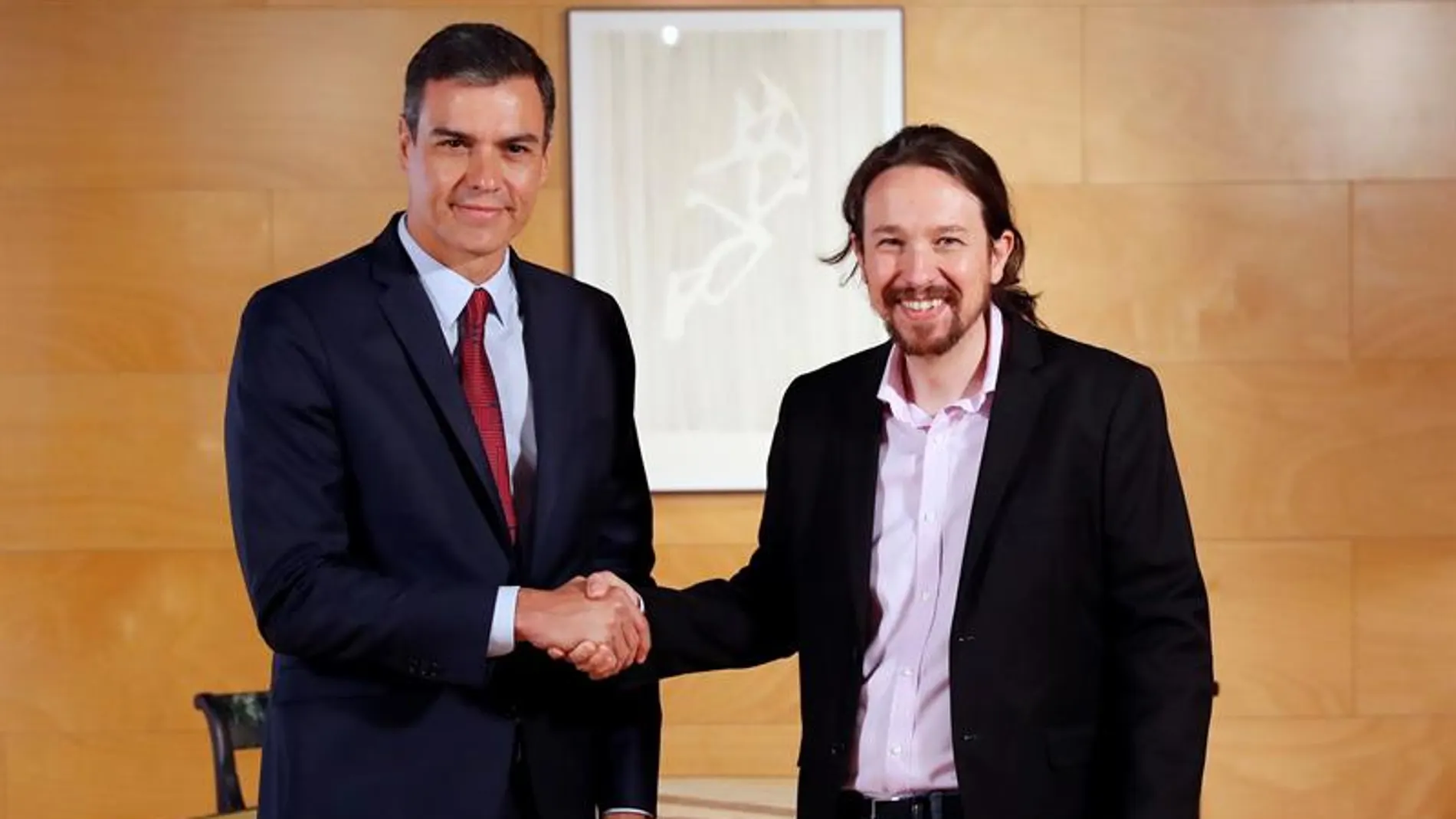 Pedro Sánchez y Pablo Iglesias en una reunión