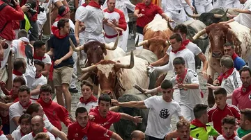 Tercer encierro de San Fermín con los toros de José Escolar