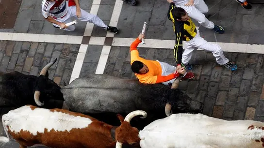 Tercer encierro de San Fermín con los toros de José Escolar Tercer encierro de San Fermín con los toros de José Escolar