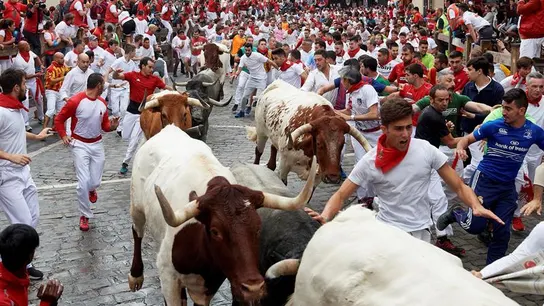 Tercer encierro de San Fermín con los toros de José Escolar Tercer encierro de San Fermín con los toros de José Escolar