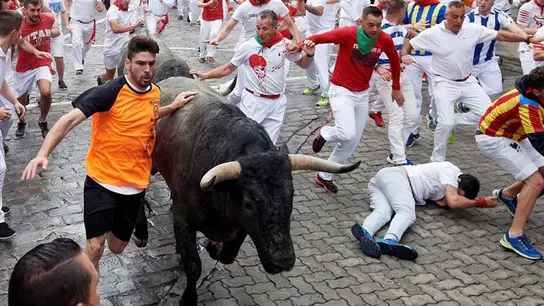 Tercer encierro de San Fermín con los toros de José Escolar Tercer encierro de San Fermín con los toros de José Escolar