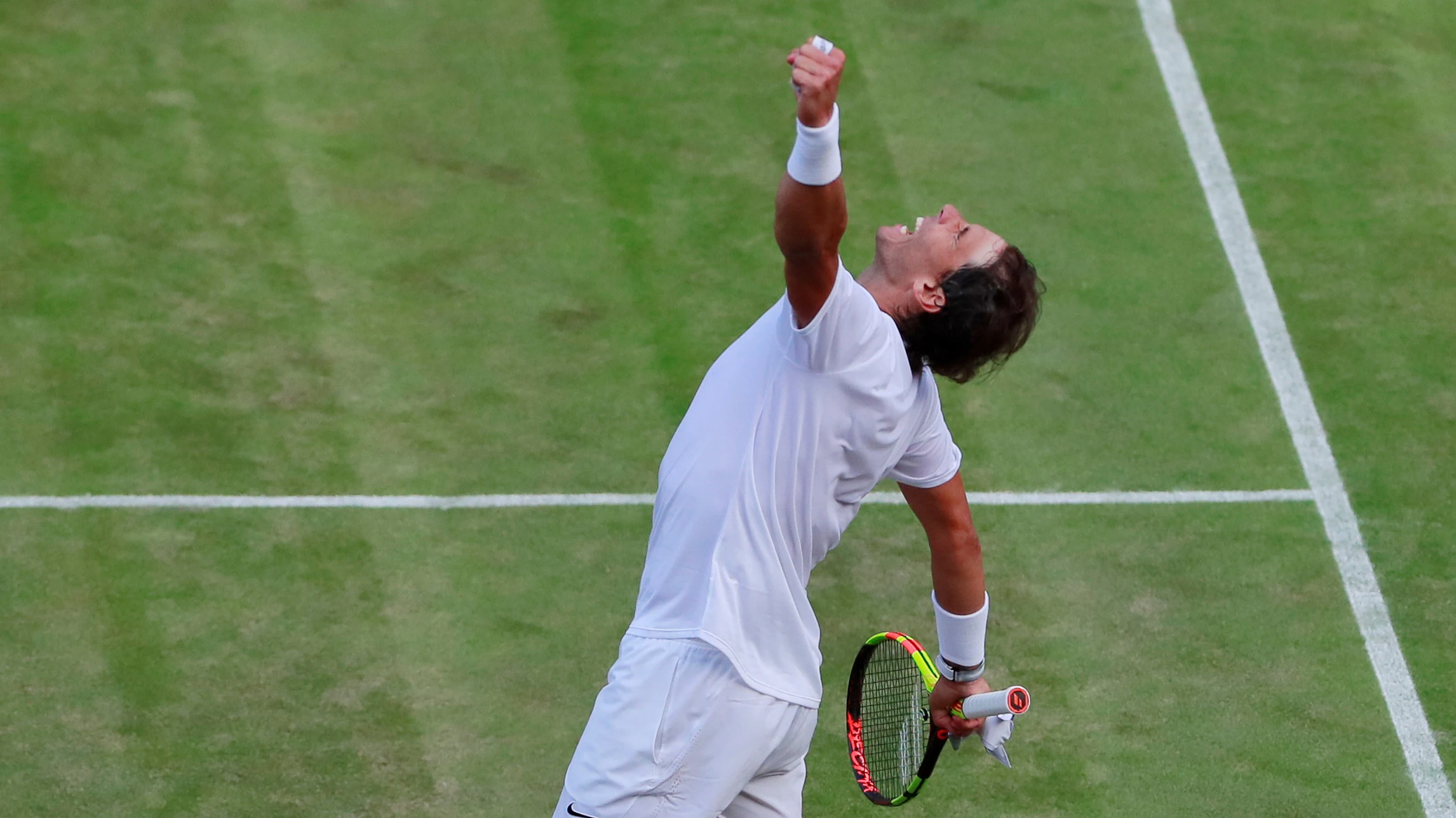 Nadal celebra su victoria contra Querrey