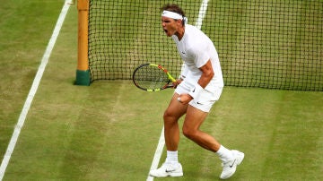 Rafa Nadal, celebrando un punto en Wimbledon