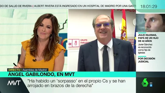 Ángel Gabilondo: "En Ciudadanos emplean el argumento de soy problemático porque no quieren ni sentarse, prefieren a Vox" Ángel Gabilondo: "En Ciudadanos emplean el argumento de soy problemático porque no quieren ni sentarse, prefieren a Vox"