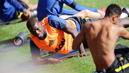 Pogba, durante un entrenamiento con el Manchester United Pogba, durante un entrenamiento con el Manchester United