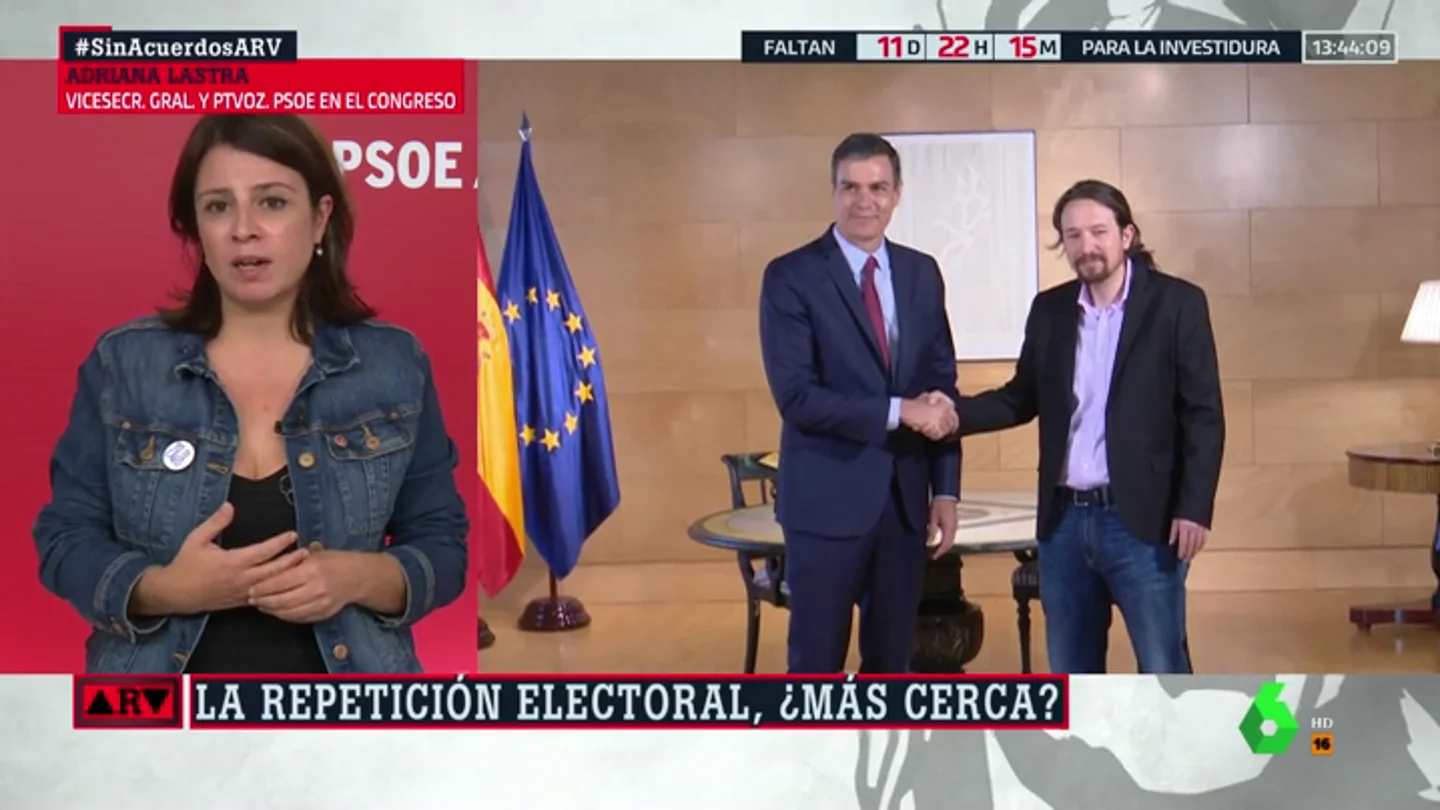 Adriana Lastra explica por qué no quieren a Unidas Podemos en el gabinete de Gobierno: "Tenemos diferencias profundas" Adriana Lastra explica por qué no quieren a Unidas Podemos en el gabinete de Gobierno: "Tenemos diferencias profundas"