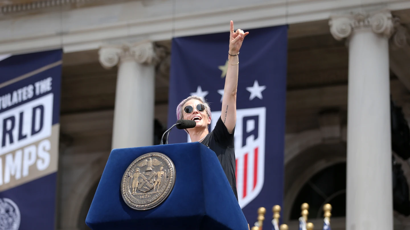 Megan Rapinoe, en la celebración del Mundial Megan Rapinoe, en la celebración del Mundial
