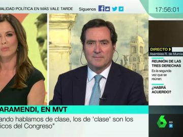 Antonio Garamendi, sobre la investidura: "No estoy presionando a nadie, ni esas grandes empresas me ha llamado a mí para presionarme" Antonio Garamendi, sobre la investidura: "No estoy presionando a nadie, ni esas grandes empresas me ha llamado a mí para presionarme"