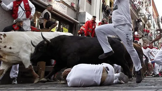 Quinto encierro de San Fermín protagonizado por los toros de Victoriano del Río Quinto encierro de San Fermín protagonizado por los toros de Victoriano del Río