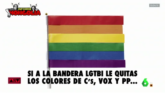 El secreto que esconde la bandera LGTBI: ¿qué pasa si quitas los colores de PP, Cs y Vox? El secreto que esconde la bandera LGTBI: ¿qué pasa si quitas los colores de PP, Cs y Vox?