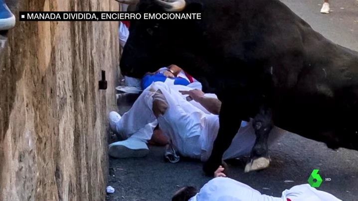 Cornada en el sexto encierro de San Fermín 2019