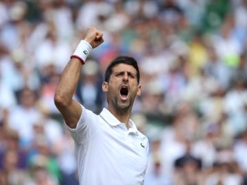 Djokovic celebra un punto contra Bautista Djokovic celebra un punto contra Bautista