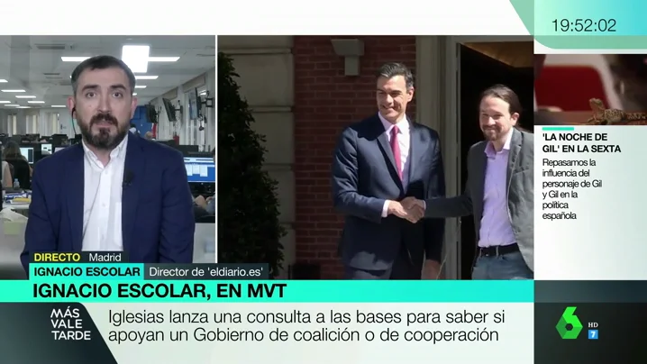 Igancio Escolar: "Si sale un Gobierno, estará entre lo que pide Sánchez y lo que pide Iglesias"