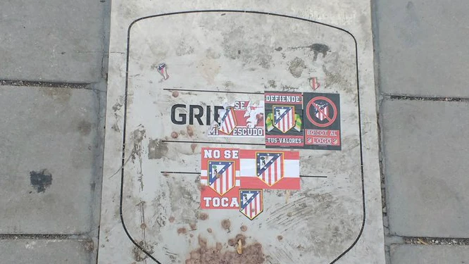 La placa de Griezmann, en el Metropolitano