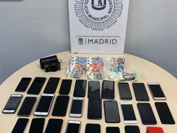 Imagen de los móviles robados en el festival Mad Cool de Madrid Imagen de los móviles robados en el festival Mad Cool de Madrid