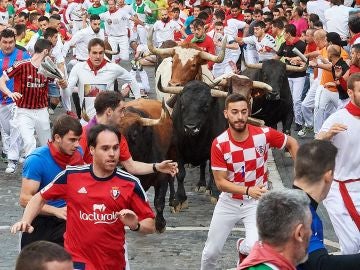 La Palmosilla debuta en Sanfermines con un encierro veloz y limpio La Palmosilla debuta en Sanfermines con un encierro veloz y limpio