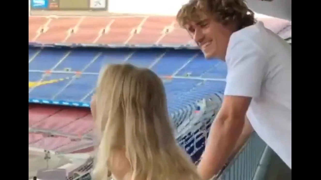 Antoine Griezmann, junto a su hija