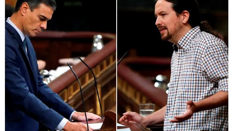 Pedro Sánchez y Pablo Iglesias en el Congreso de los Diputados