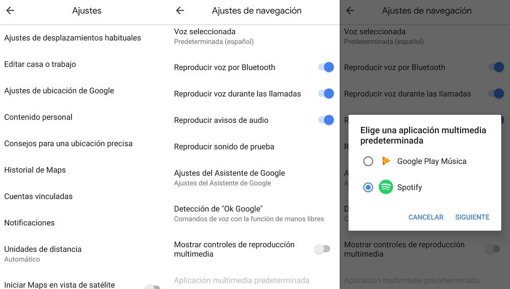 Ajustes de Google Maps