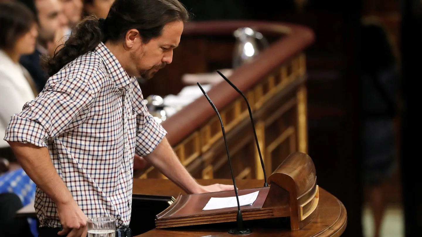 Pablo Iglesias en el debate de investidura de Pedro Sánchez Pablo Iglesias en el debate de investidura de Pedro Sánchez