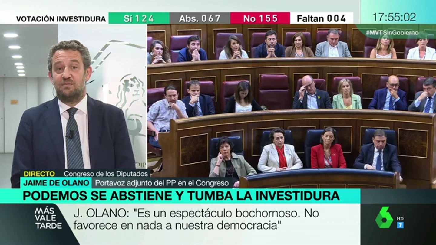 Jaime de Olano (PP): "Me preocupa que Sánchez diga que su programa coincide al 90% con Podemos" Jaime de Olano (PP): "Me preocupa que Sánchez diga que su programa coincide al 90% con Podemos"