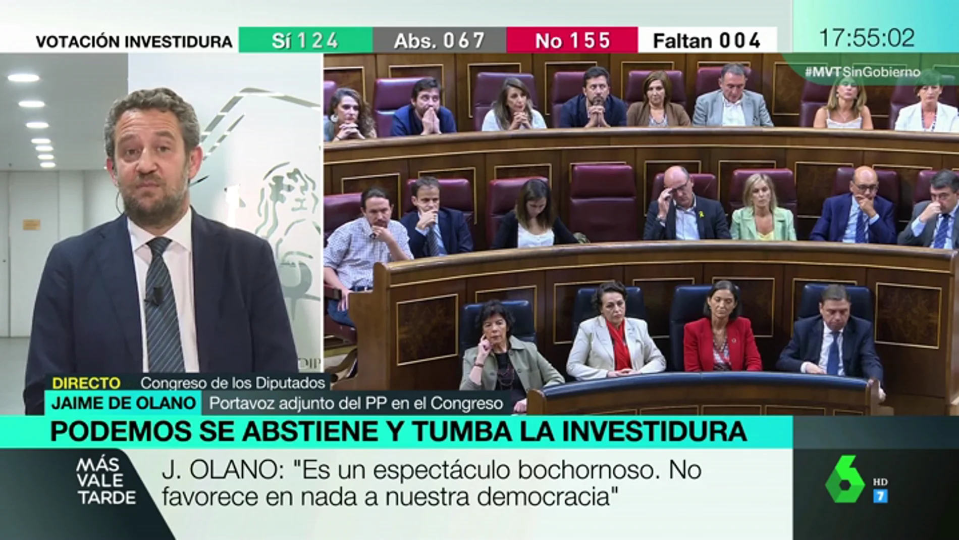 Jaime de Olano (PP): "Me preocupa que Sánchez diga que su programa coincide al 90% con Podemos"