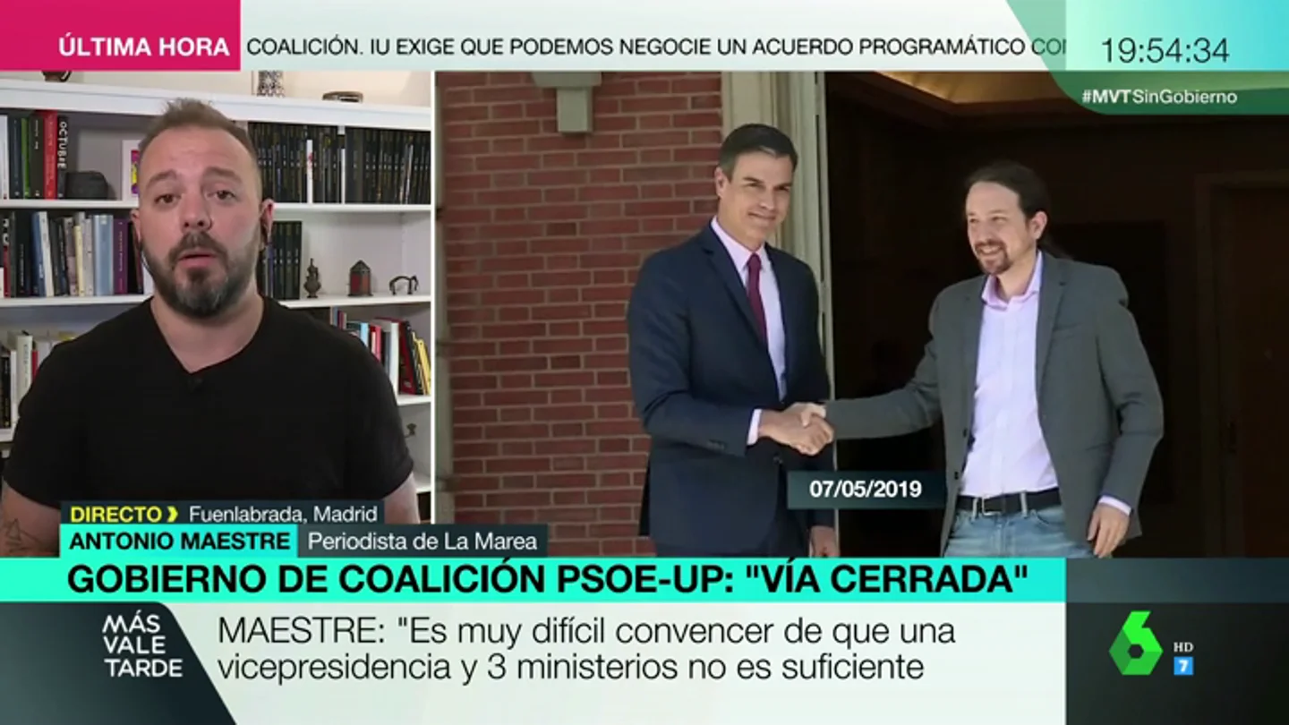 Antonio Maestre, crítico con Unidas Podemos: "Una vicepresidencia y tres ministerios era una grandísima oferta" Antonio Maestre, crítico con Unidas Podemos: "Una vicepresidencia y tres ministerios era una grandísima oferta"