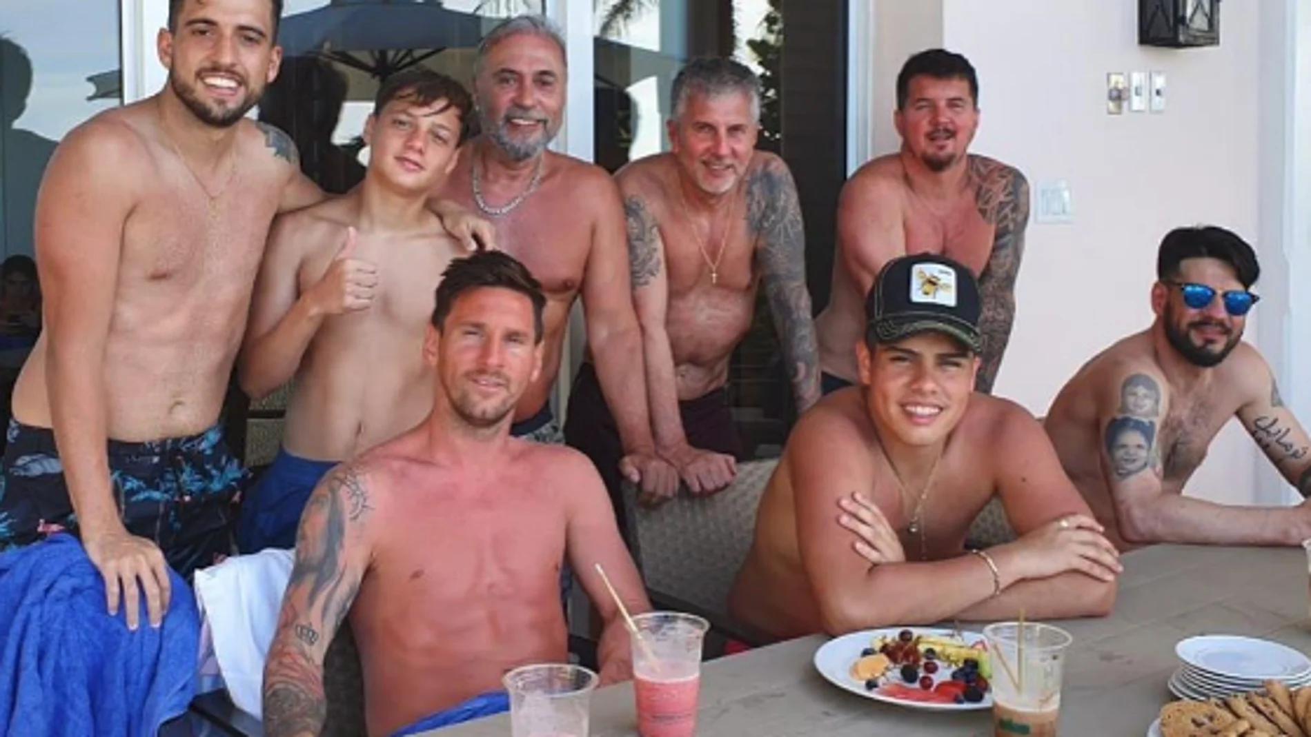 Messi, con su familia en vacaciones