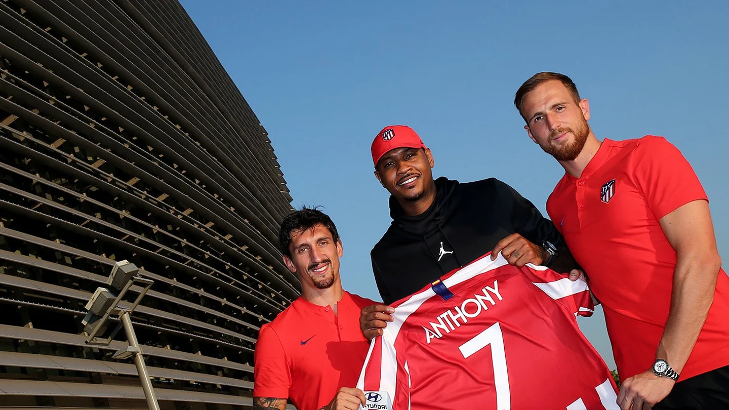 Carmelo Anthony, junto a Savic y Oblak Carmelo Anthony, junto a Savic y Oblak
