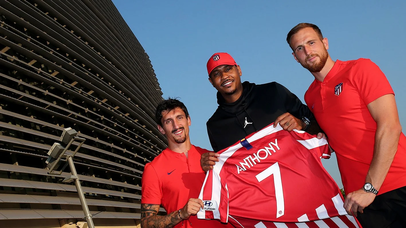 Carmelo Anthony, junto a Savic y Oblak