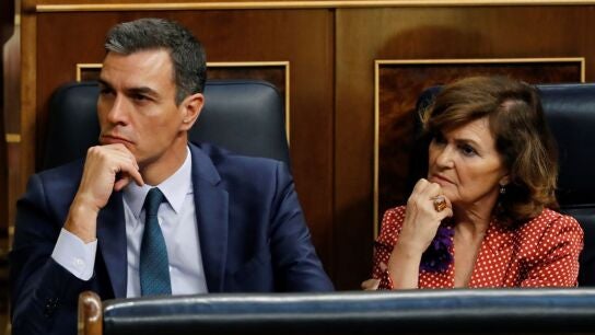 Pedro S&aacute;nchez y Carmen Calvo