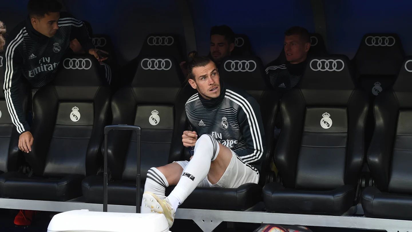 Gareth Bale, en el banquillo del Real Madrid Gareth Bale, en el banquillo del Real Madrid