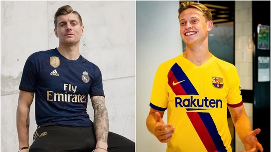 Equipaciones visitantes de Real Madrid y Barcelona Equipaciones visitantes de Real Madrid y Barcelona