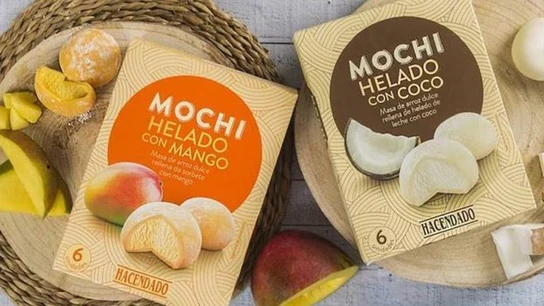 Helados mochi de mango y coco Helados mochi de mango y coco