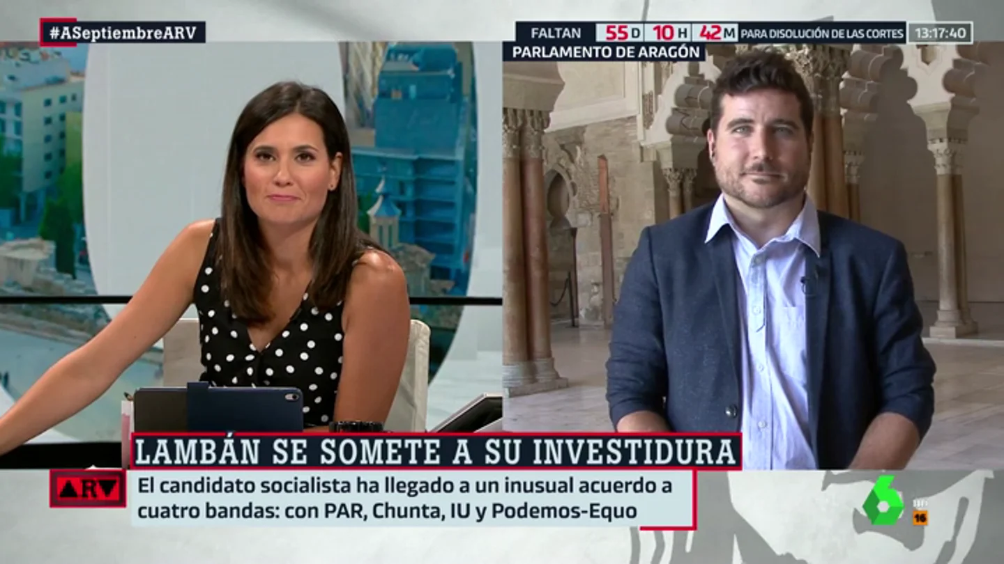 Nacho Escartín (Podemos Aragón): "Aquí llegamos a un acuerdo porque pensamos en el interés común y el amor por Aragón" Nacho Escartín (Podemos Aragón): "Aquí llegamos a un acuerdo porque pensamos en el interés común y el amor por Aragón"