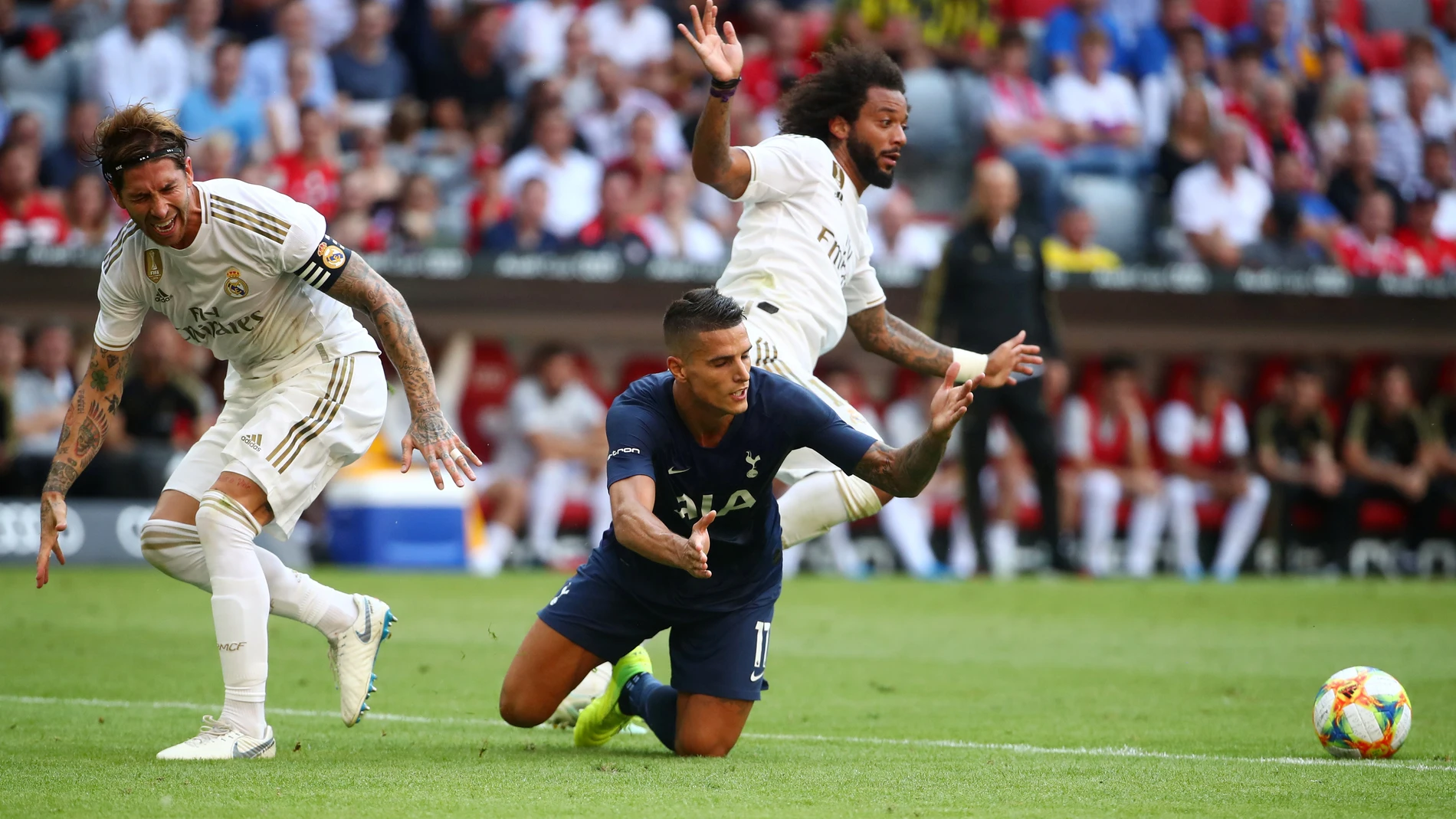 Momento del partido entre Real Madrid y Tottenham