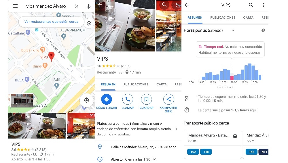 Afluencia a un VIPS
