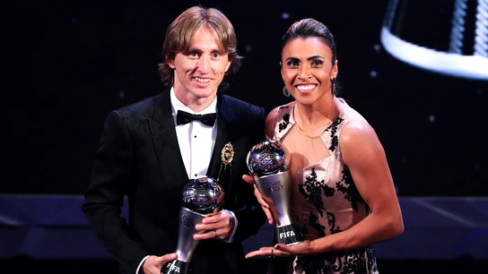 Modric y Marta, ganadores del premio The Best en 2018 Modric y Marta, ganadores del premio The Best en 2018