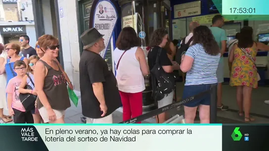 Colas para comprar lotería de Navidad en pleno verano: ya hay números agotados en julio Colas para comprar lotería de Navidad en pleno verano: ya hay números agotados en julio
