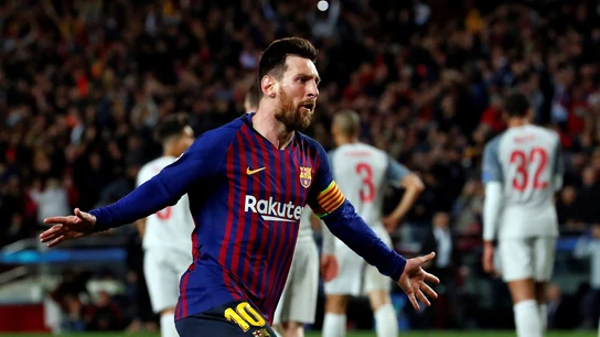Leo Messi celebra uno de sus goles con el Barcelona Leo Messi celebra uno de sus goles con el Barcelona